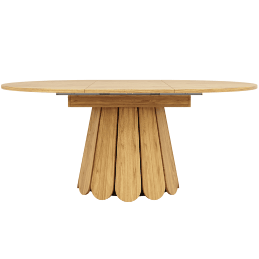 Mesa extensível redonda 118-158 cm - Mesa de jantar para 6 pessoas - Cor madeira