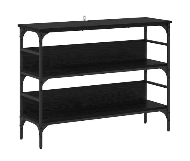 Mesa consola roble negro 100 x 32 x 75 cm madera contrachapada