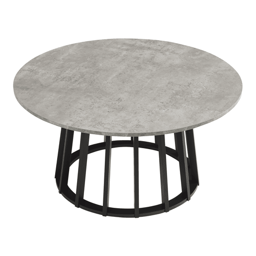 Mesa de centro Buzzard redonda Ø90x45 cm Aspeto de betão  Preto en.casa