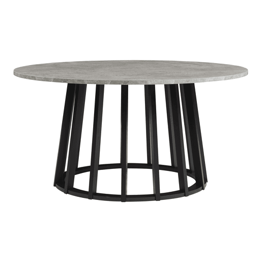 Mesa de centro Buzzard redonda Ø90x45 cm Aspeto de betão  Preto en.casa