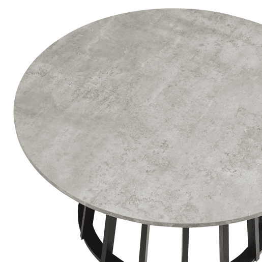 Mesa de centro Buzzard redonda Ø90x45 cm Aspeto de betão  Preto en.casa