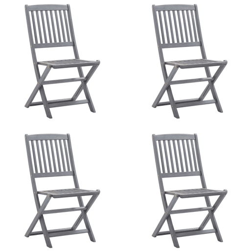 Cadeiras exterior - Cadeiras de jardim dobráveis c almofadões 4 pcs acácia maciça