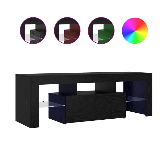 Gabinete de tv negro 120 x 35 x 40 cm madera contrachapada
