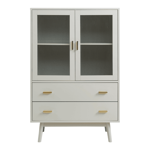 Vitrina Susa 2 portas e 2 gavetas 120x80x40 cm Beige en.casa