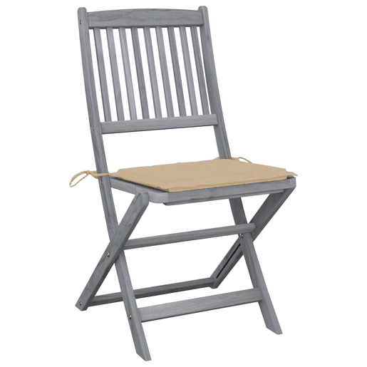 Cadeiras exterior - Cadeiras de jardim dobráveis c almofadões 4 pcs acácia maciça