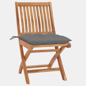 Cadeiras de jardim - Cadeiras de exterior dobráveis c almofadões 8 pcs teca maciça