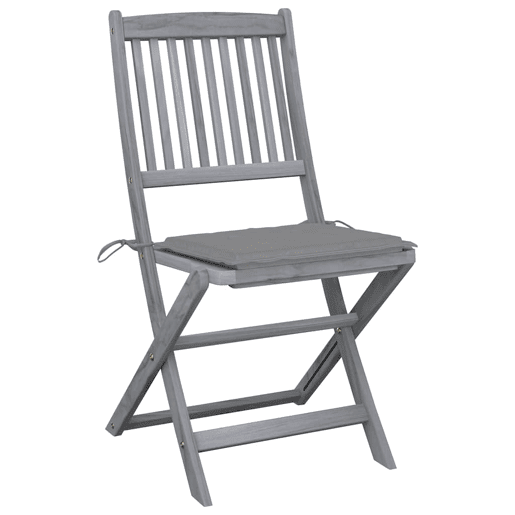 Cadeiras exterior - Cadeiras de jardim dobráveis c almofadões 4 pcs acácia maciça