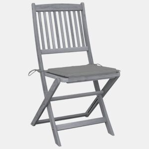 Cadeiras exterior - Cadeiras de jardim dobráveis c almofadões 4 pcs acácia maciça
