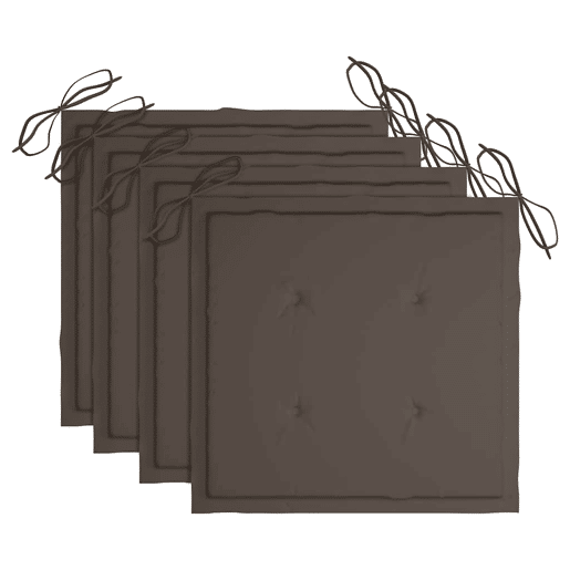 Cadeiras de jardim - Cadeiras de exterior c almofadões cinza-acast. 4 pcs teca maciça