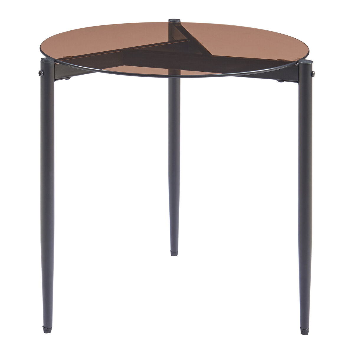 Mesa auxiliar Ulökantaa redonda cristal ahumado [en.casa] 50x50