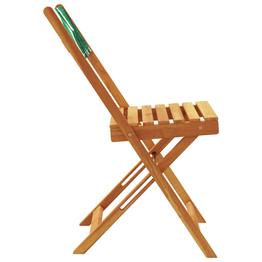 Cadeiras de jardim - Cadeiras de exterior dobráveis 6 pcs tecidomadeira maciça verde