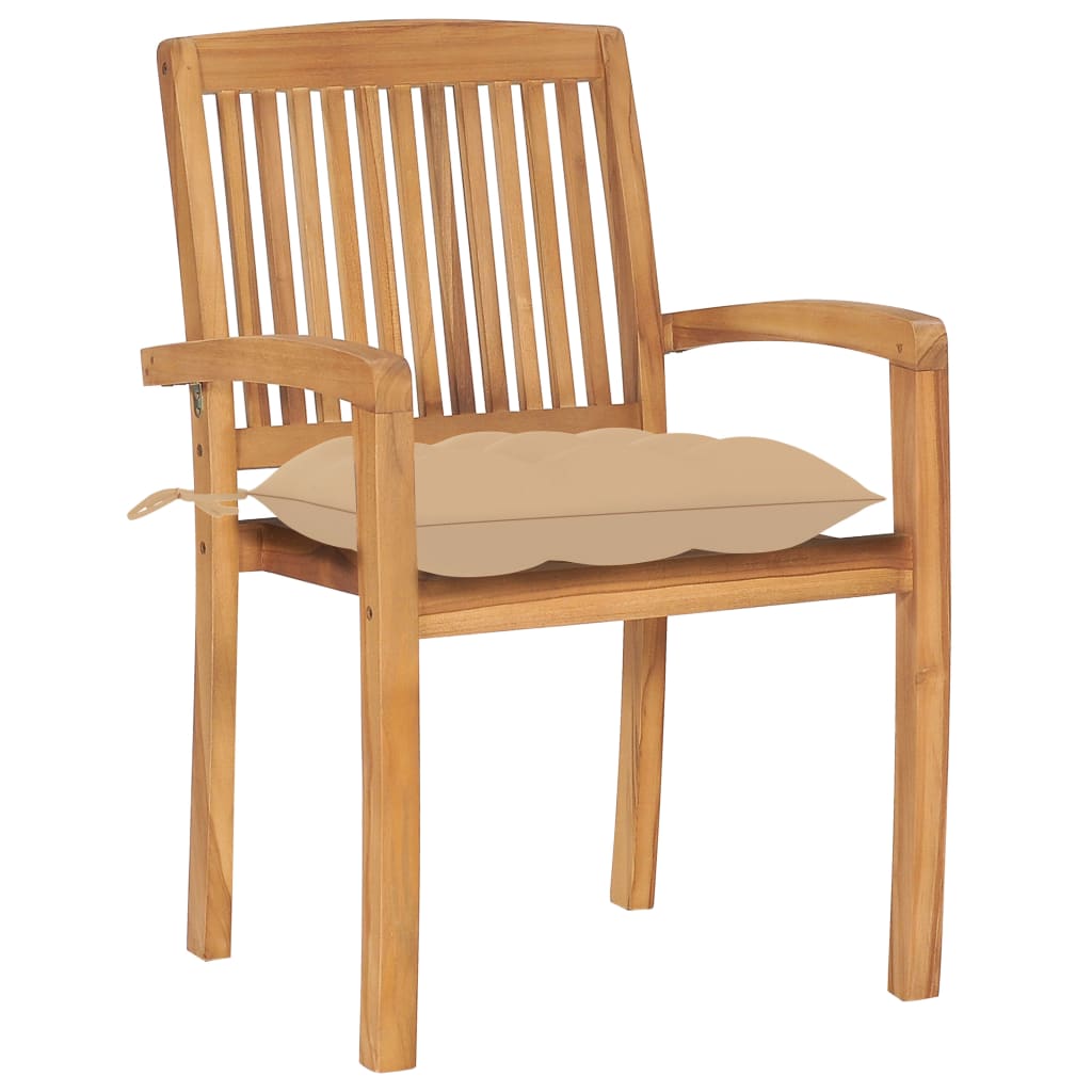 Juego de 2 Sillas de jardín - Sillas de exterior Beige