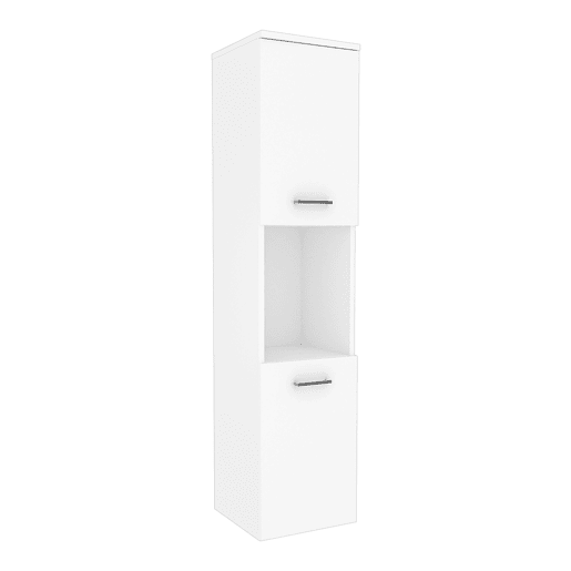 Móvel alto de parede Krildihana com 2 portas 131x30x30cm Branco en.casa