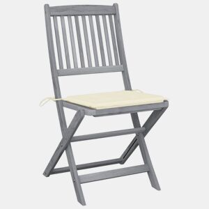 Cadeiras exterior - Cadeiras de jardim dobráveis c almofadões 4 pcs acácia maciça