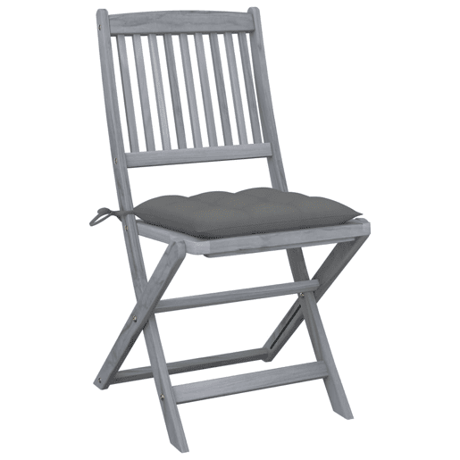 Cadeiras exterior - Cadeiras de jardim dobráveis c almofadões 4 pcs acácia maciça