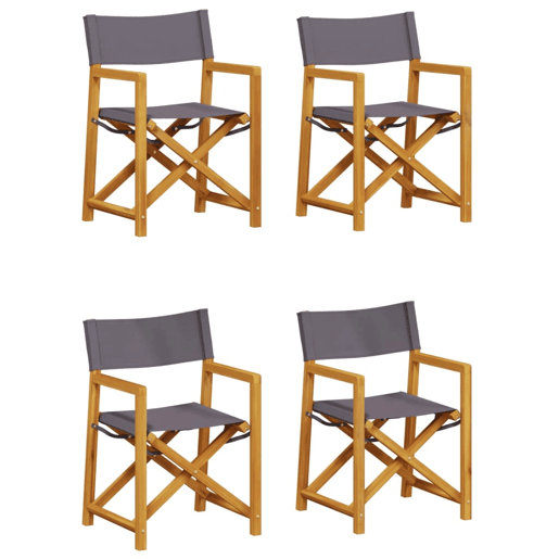 4 pcs cadeiras de jardim - Cadeiras de exterior dobráveis tecido cinzento-escuro