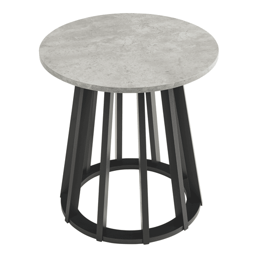 Mesa de apoio Buzzard redonda bambu Preto  Cinza betão en.casa