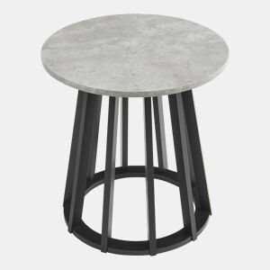 Mesa de apoio Buzzard redonda bambu Preto Cinza betão en.casa