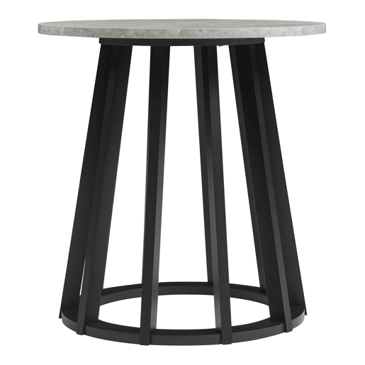 Mesa de apoio Buzzard redonda bambu Preto  Cinza betão en.casa