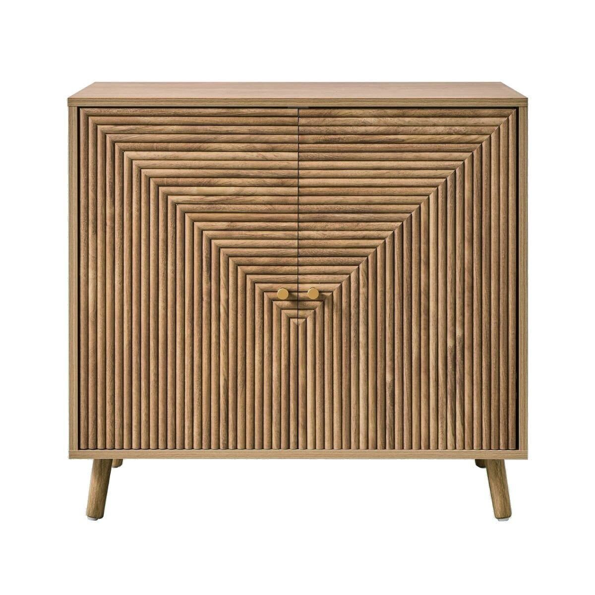 Aparador 2 puertas efecto lamas en l, l80 cm - eden