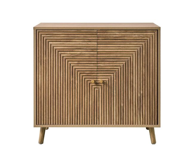 Aparador 2 puertas efecto lamas en l, l80 cm - eden