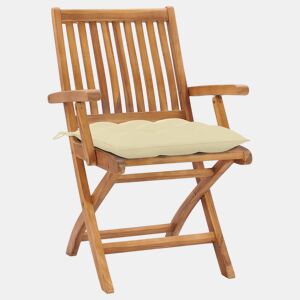 Cadeiras de jardim - Cadeiras de exterior dobráveis c almofadões 4 pcs teca maciça