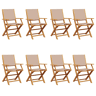Cadeiras jardim - Cadeiras exterior dobráveis 8pcs tecidomadeira cinza-acastanhado
