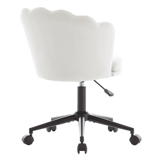 Cadeira para vestir - Design moderno - Encosto em forma de pétalas, almofada lombar em forma de borboleta, altura ajustável, almofada macia - Bege