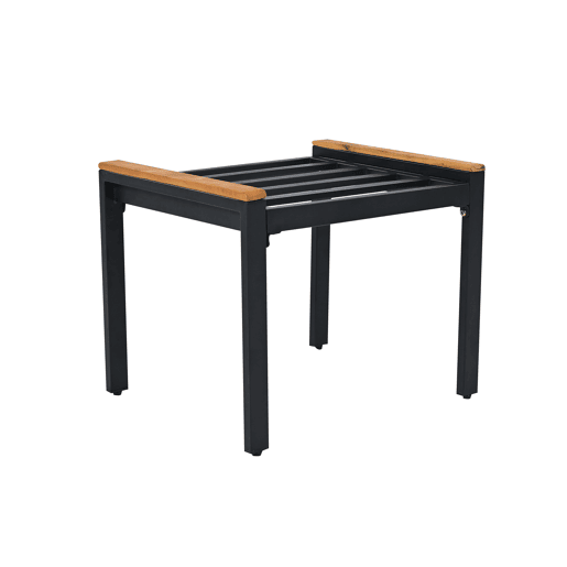 Conjunto de sala de jantar exterior para 6-7 pessoas - Mesa de jardim com cadeiras e carrinho removível, almofada removível e lavável - Preto+Cinza, Natural