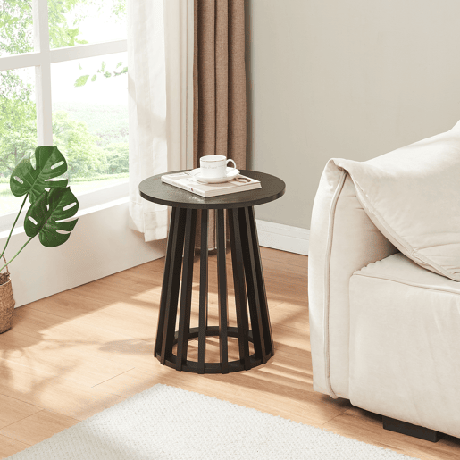Mesa de apoio Buzzard redonda bambu Ø40 x 48 cm Preto en.casa
