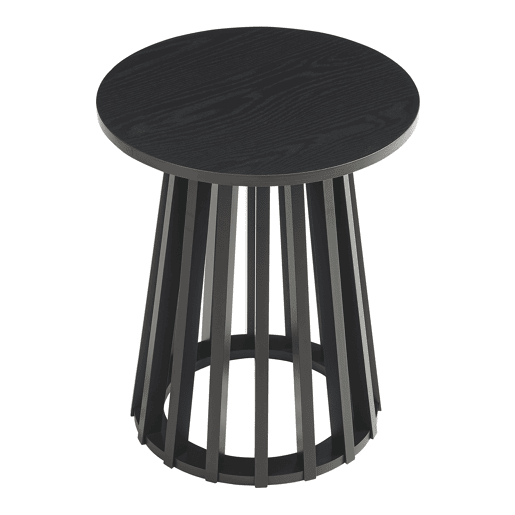 Mesa de apoio Buzzard redonda bambu Ø40 x 48 cm Preto en.casa