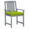 Cadeiras de jardim - Cadeiras de exterior com almofadões 4 pcs acácia maciça cinza