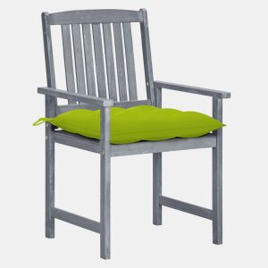 Cadeiras de jardim - Cadeiras de exterior com almofadões 4 pcs acácia maciça cinza