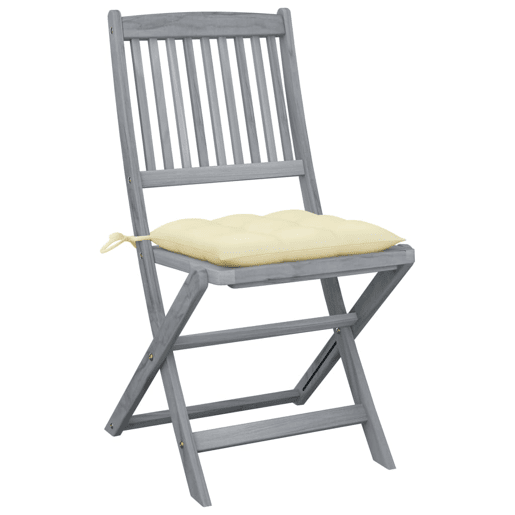 Cadeiras exterior - Cadeiras de jardim dobráveis c almofadões 4 pcs acácia maciça