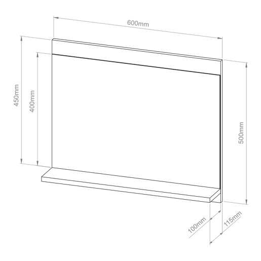 Espelho de casa de banho Krildihana prateleira 60x50x12cm Branco en.casa Espelho de casa de banho Krildihana prateleira 60x50x12cm Branco en.casa