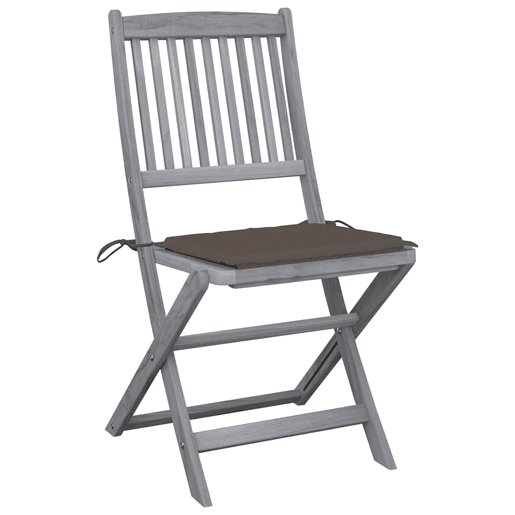 Cadeiras exterior - Cadeiras de jardim dobráveis c almofadões 4 pcs acácia maciça