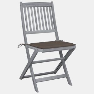 Cadeiras exterior - Cadeiras de jardim dobráveis c almofadões 4 pcs acácia maciça