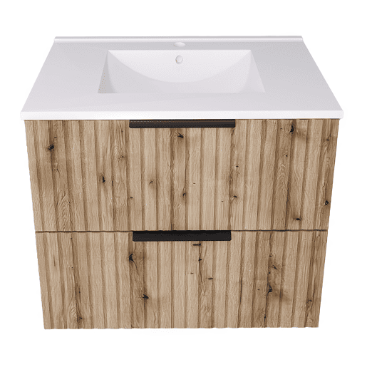 Móvel de casa de banho com lavatório Veppenssan com 2 gavetas 61x47x52 cm Carvalho en.casa