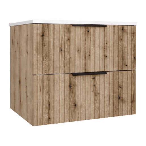 Móvel de casa de banho com lavatório Veppenssan com 2 gavetas 61x47x52 cm Carvalho en.casa