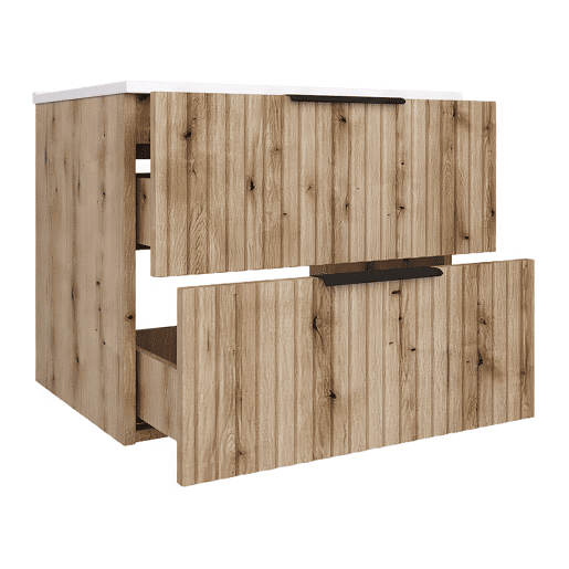Móvel de casa de banho com lavatório Veppenssan com 2 gavetas 61x47x52 cm Carvalho en.casa