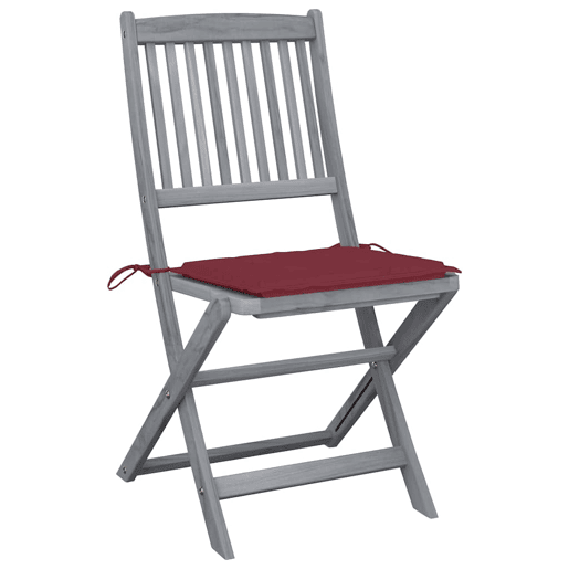 Cadeiras exterior - Cadeiras de jardim dobráveis c almofadões 4 pcs acácia maciça