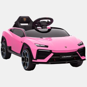 AIYAPLAY Carro Elétrico para Crianças acima de 3 Anos Lamborghini Infantil a Bateria 12V com Controlo Remoto 2,4G Motor Duplo Rodas com Suspensão Portas Estilo Tesoura Faróis Música USB 101,5x49x43 cm Rosa