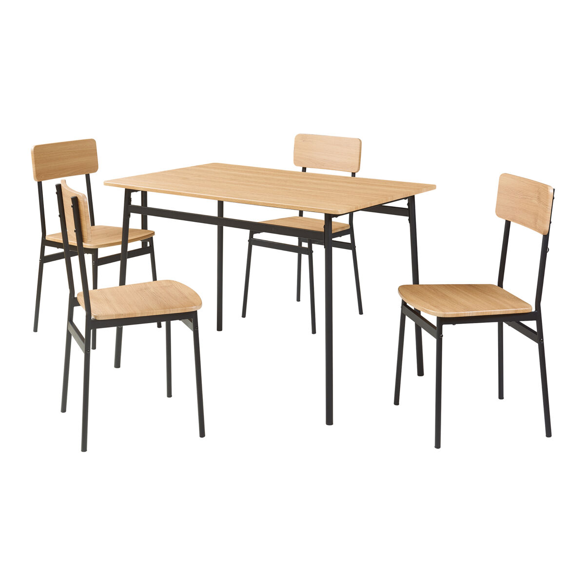 Juego de comedor Pollenev mesa rectangular con 4 sillas [en.casa]