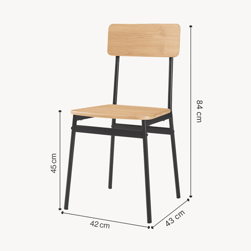 Conjunto de jantar Pollenev Mesa 110x70cm com 4 cadeiras pretocarvalho en.casa
