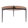 Mesa de centro Ulökantaa redonda vidro fumado Ø80x40 cm Castanho en.casa