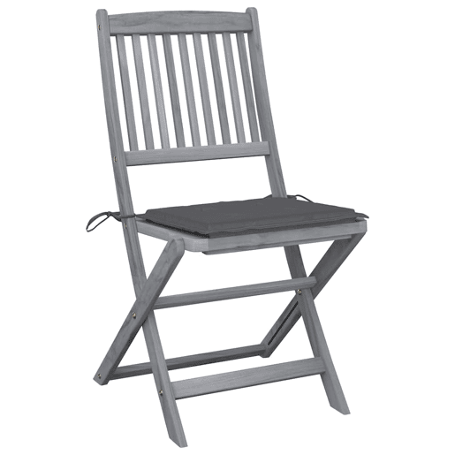 Cadeiras exterior - Cadeiras de jardim dobráveis c almofadões 4 pcs acácia maciça