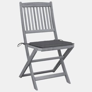 Cadeiras exterior - Cadeiras de jardim dobráveis c almofadões 4 pcs acácia maciça