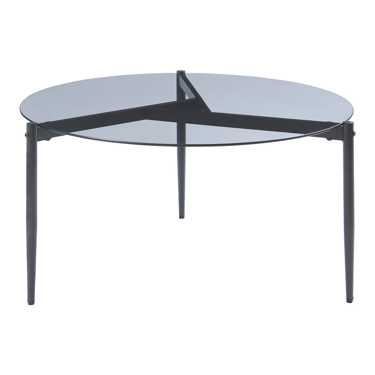 Mesa de centro ulökantaa redonda ø80x40 cm cristal ahumado gris [en.casa]