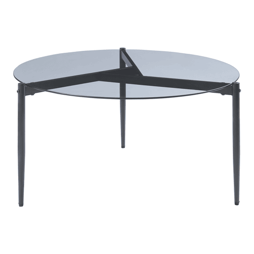 Mesa de centro Ulökantaa redonda vidro fumado Ø80x40 cm Cinzento en.casa