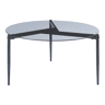Mesa de centro Ulökantaa redonda vidro fumado Ø80x40 cm Cinzento en.casa